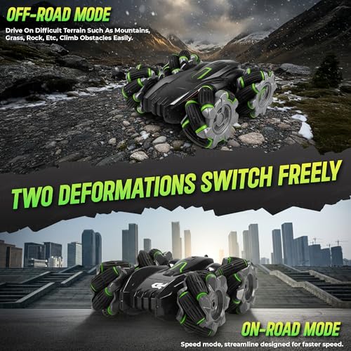 Image of The Little Ones RC Car - RC 4x4 Wheel Drive High-Speed Double Sided 2.4GHz Remote Control Drift Stunt Off Road Cars 360 Rotation Fall Resistant Toys for Kids & Adults Boys & Girls [RC ThunderDrive]