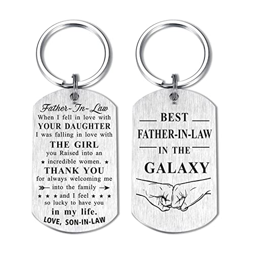 Resdink Father in Law Gifts from Groom, Father in Law Birthday Wedding Fathers Day Keychain Present Decorations