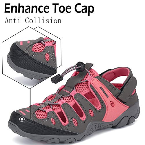 Saguaro Mens Womens Oudoor Athletic Hiking Sandals Breathable Wading Stream Beach Walking Water Shoes Slippers Pink 10 Women/8 Men #TOP4