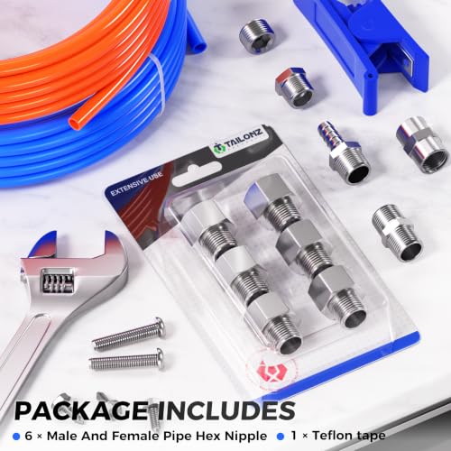 TAILONZ PNEUMATIC 304 Stainless Steel Pipe Fitting 1/2 Inch Male Pipe x 3/4 Inch Female Pipe Adapte(Pack of 6) by TAILONZ PNEUMATIC - Used condition - Image 7