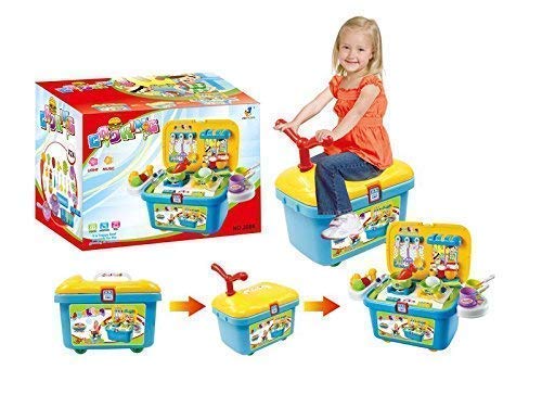 TE-Trend Kinderküche Mobile kompakte Spielküche Spielkiste Spielbox fahrbar Spielzeug Sound Lichteffekte 26-teilig – Bild 3