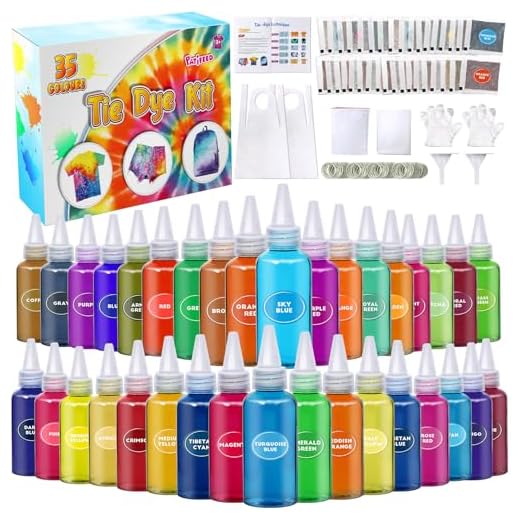 PATIFEED Tie Dye Kit, 35 Colors Fabric Tyedyedye Kit, Non-Toxic Tye Dye Kit for Kids, Adults, Large Groups, Handmade Party