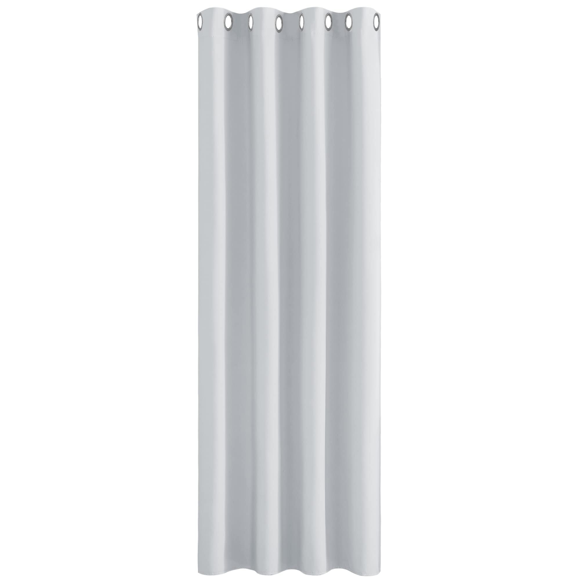 PONY DANCE Cortina Opaca Termica 1 Pieza Cortinas Salon Cortinas Aislantes Frio y Calor de Dormitorio para Ventanas, 140x260 CM (Ancho x Alto), Blanco Gris Global Recycled Standard Global Recycled Standard OEKO-TEX STANDARD 100 Global Recycled Standard
