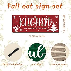 YLOLUL 4 Pieces Christmas Kitchen Decor Eat Sign Set Fork and Spoon Wooden Hanging Wall Decor Art Rustic Country Farmhouse Kitchen Xmas Santa Snowman Wall Art Sign for Dining Room Home Decor YLOLUL 4 Pieces Christmas Kitchen Decor Eat Sign Set Fork and Spoon Wooden Hanging Wall Decor Art Rustic Country Farmhouse Kitchen Xmas Santa Snowman Wall Art Sign for Dining Room Home Decor
