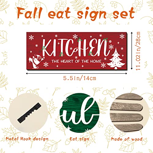 YLOLUL-4-Pieces-Christmas-Kitchen-Decor-Eat-Sign-Set-Fork-and-Spoon-Wooden-Hanging-Wall-Decor-Art-Rustic-Country-Farmhouse-Kitchen-Xmas-Santa-Snowman-Wall-Art-Sign-for-Dining-Room-Home-Decor YLOLUL 4 Pieces Christmas Kitchen Decor Eat Sign Set Fork and Spoon Wooden Hanging Wall Decor Art Rustic Country Farmhouse Kitchen Xmas Santa Snowman Wall Art Sign for Dining Room Home Decor