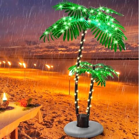 6FT 288LED Artificial Lighted Palm Tree, Light Up Tropical Fake Palm Tree for Indoor, Outdoor, Christmas, Hawaiian, Jungle, Home Party, Pool, Beach, Patio Decor (6FT) Cover