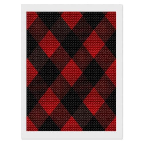 Kits de pintura de diamantes rojos y negros para decorar tu salón con arte moderno