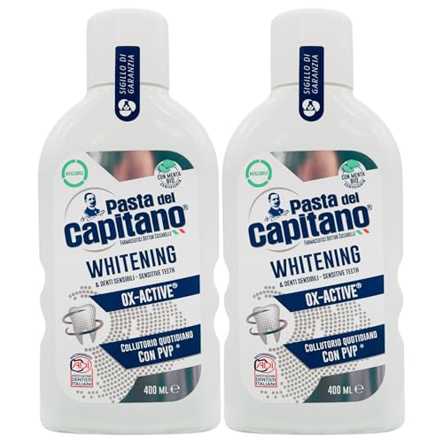 Collutorio WHITENING e Denti Sensibili. Specifico Contro Le Macchie Dei Denti e Indicato Per Chi Ha Problemi Di Sensibilità 400ml (2 Flaconi)