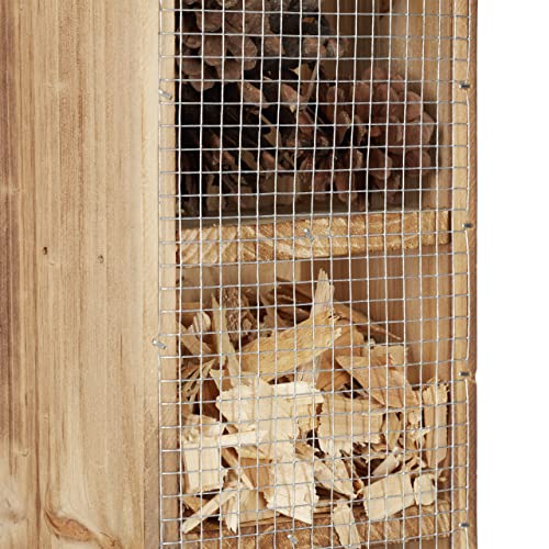 Relaxdays Hôtel à Insectes avec Piquet, abri pour Papillons, en Bois, HLP : 150 x 15,5 x 11 cm, pour Jardin, Nature – vue 9
