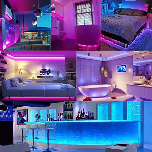 Led Strip Light, 44 keys IR remote DC12V 16.4ft Dimmable Warm Cool White RGB 5050 Color Changing Led Tape Kit Christmas Lights for Bedroom, Cupboard, Wine Cabinet, Xmas, Gift, Staircase - Image 4