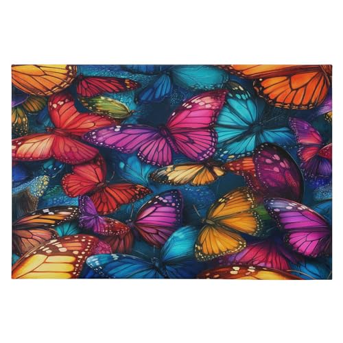 Tapete rectangular suave color turquesa 60x90 cm miniatura 1