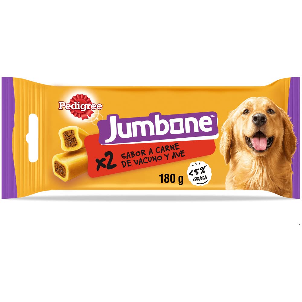 Pedigree Jumbone Huesos para Perros sabor Vacuno y Ave (Pack de 12 x 2ud)