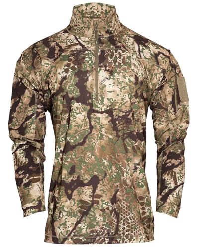 Kryptek Men's Valhalla 2 Long Sleeve Half Zip, Lightweight Camo Hunting Shirt
