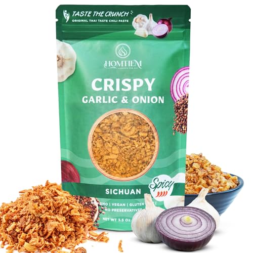 Homtiem Crispy Garlic & Onion : Sichuan 3.5 Oz., Versatile