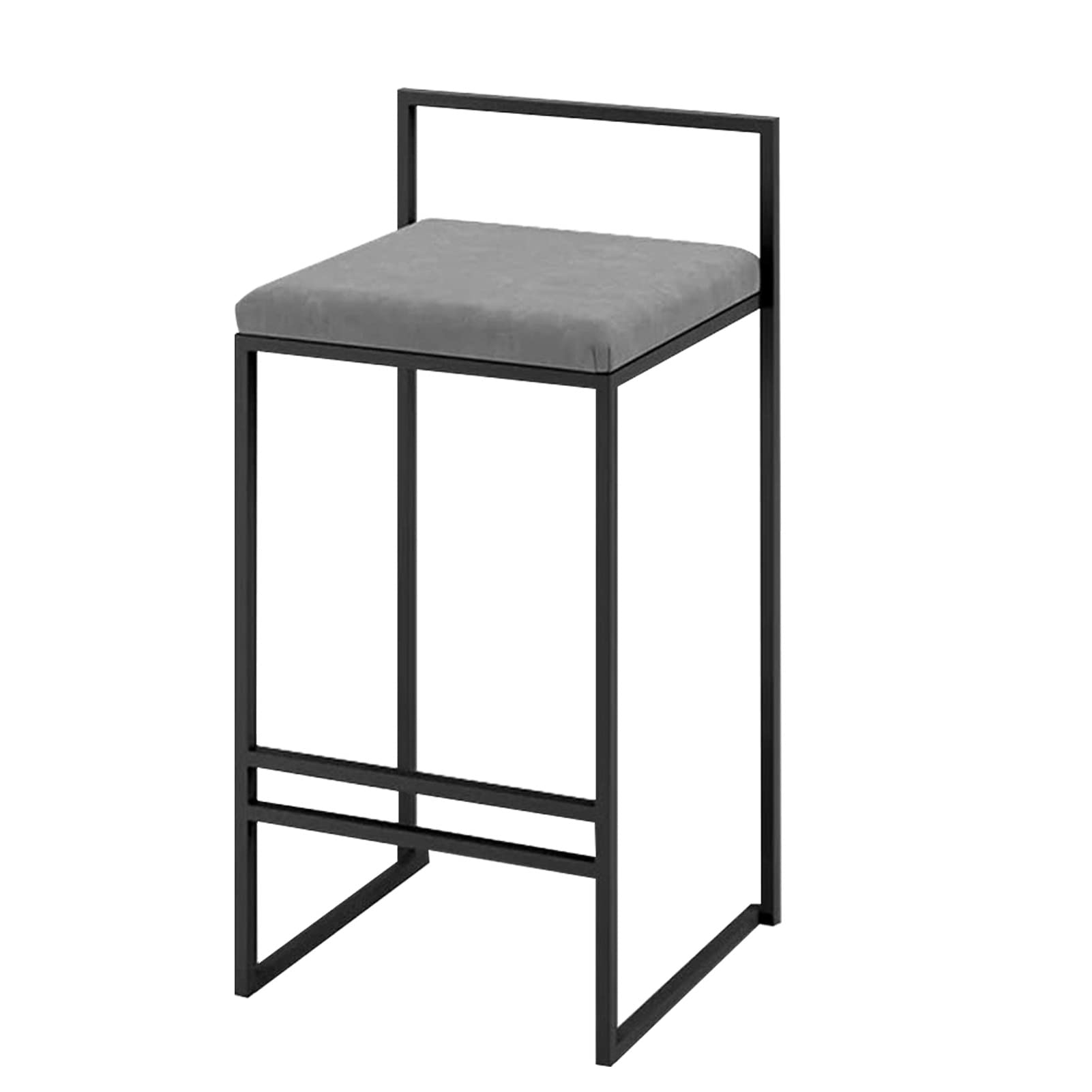Chaise haute bar scandinave grise en velours pour salle à manger