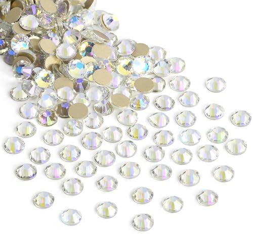 Image of Crystal Flatback Rhinestones Gems for Crafts 8.4mm SS40, Moonlight | Glue Fix, 144pcs Glass Rhinestones for Bedazzling, Clothes, Tumblers, Nail Art, Shoes, Bags, Caps & Accessories Decoration