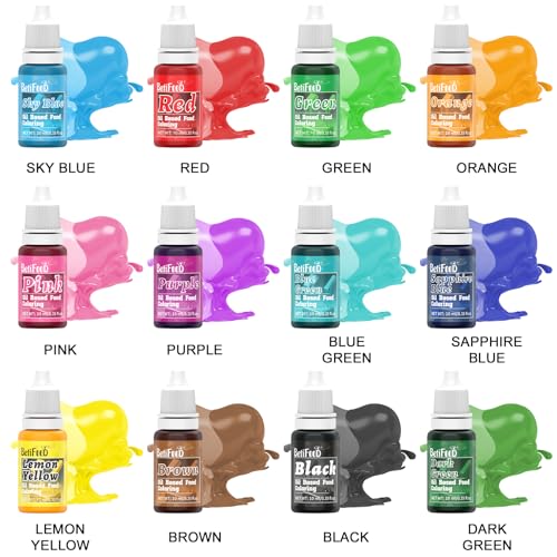 Oil Based Food Coloring Betifood 12 Colors Upgraded Food Dye for Chocolate, Vibrant Oil Food
