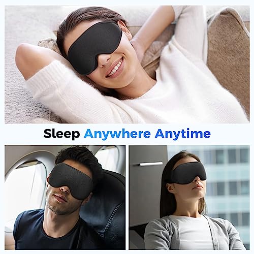 Nowwish Sleep Mask, 3D Eye Mask For Sleeping Light Blocking Blindfold, Travel Gifts For Women Men - Black #TOP6