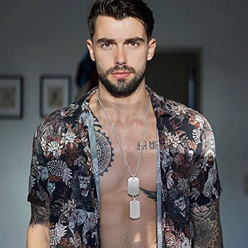 Collier double plaque militaire VNOX homme idée cadeau pendentif - 3