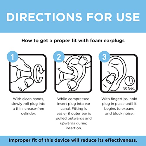 Amazon Basic Care 70356AB Soft Foam Earplugs, 100 Count  thumb #3