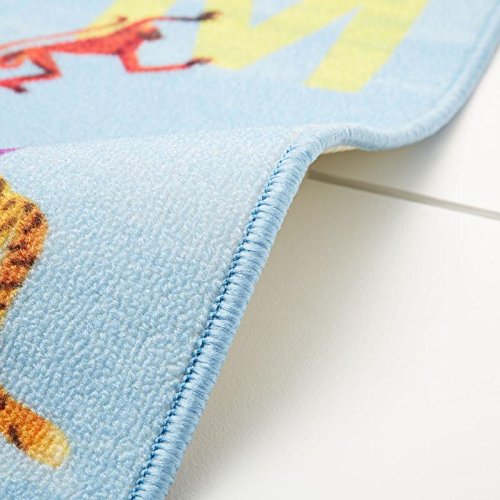 Eric Carle Elementary Blue Alphabet Kids Machine Washable Area Rug Blue/Orange, 35"X51" #TOP2
