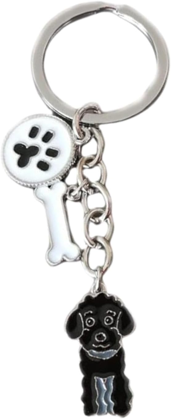 Dog Keychain,Lovely Dog Key-ring Portable Metal Keychain Keyring Key Decor Car Keyring Decoration