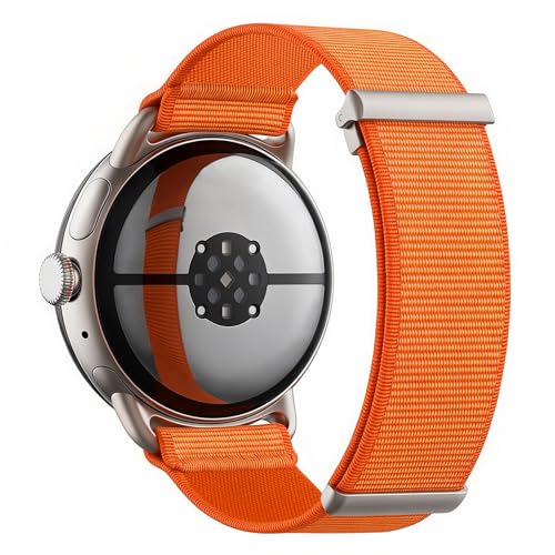 BlackPro�t�@�u���b�N�o���h Google Pixel Watch 4�o���h/Pixel Watch 3�o���h 41mm 45mm�ɑΉ� �i�C�����X�|�[�c���[�v�X�g���b�v Pixel 3/4�E�H�b�`�o���h 45mm �j�����p (�I�����W Pixel 