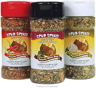 Spud Spikes Gourmet Everyday Seasonings and Rubs Pack, (Original, Pepper, and Garlic), 3