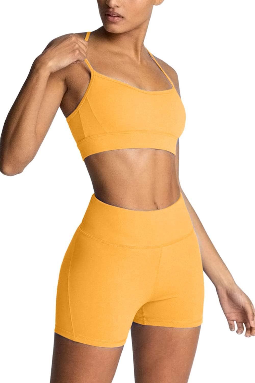 IMEKIS Women's Workout Sets 2 Piece Yoga Outfit High Waisted Biker Shorts Leggings Sports Bra Gym Fitness Clothes Tracksuit - Image 6