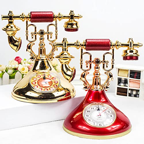 Téléphone décoration bureau rétro pour sublimer une bibliothèque de salon chic