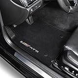 Lloyd Mats Custom-Fit Carpeted Floor Mats Premium Luxury Car Floor Liners for Cadillac ATS-V Coupe or Sedan 2016 (Charcoal, 2 PC - Sideways Logo)