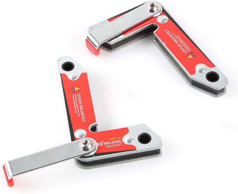 LISHUAI New Item 2pcs/pack Neodymium Magnet Welding Clamp/90 Degree Permanent NdFeB Welding Magnet with Handle