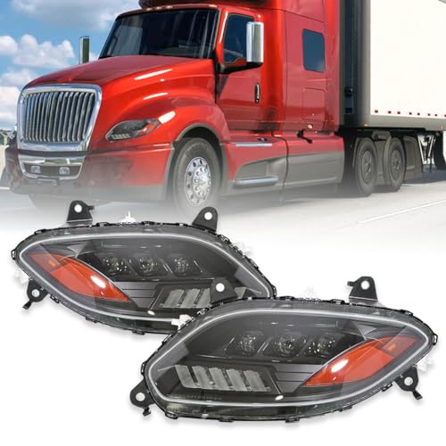 Seassauto International Lt625 Headlights Fits 2018-2023,Reflector LED Headlamp Assembly (Black, Lens) by Seassauto - Used condition - US$420.37