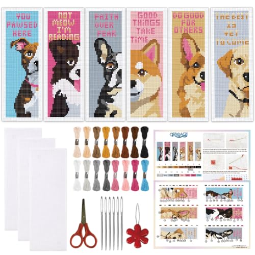 ORIGACH Dog Cross Stitch Bookmark Kit