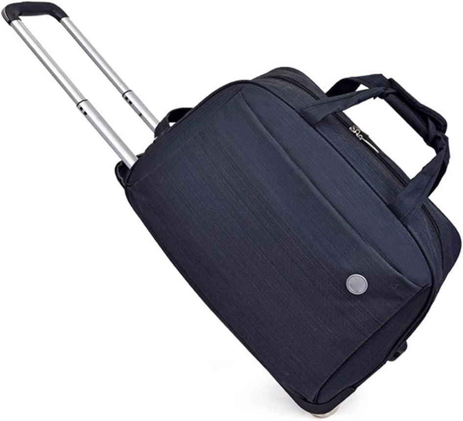 Borsone portatile con ruote da viaggio in tessuto Oxford impermeabile con ruote, bagaglio a mano leggero da fine settimana per viaggi notturni valigia morbida per uomo e donna (colore: Nero, Taglia