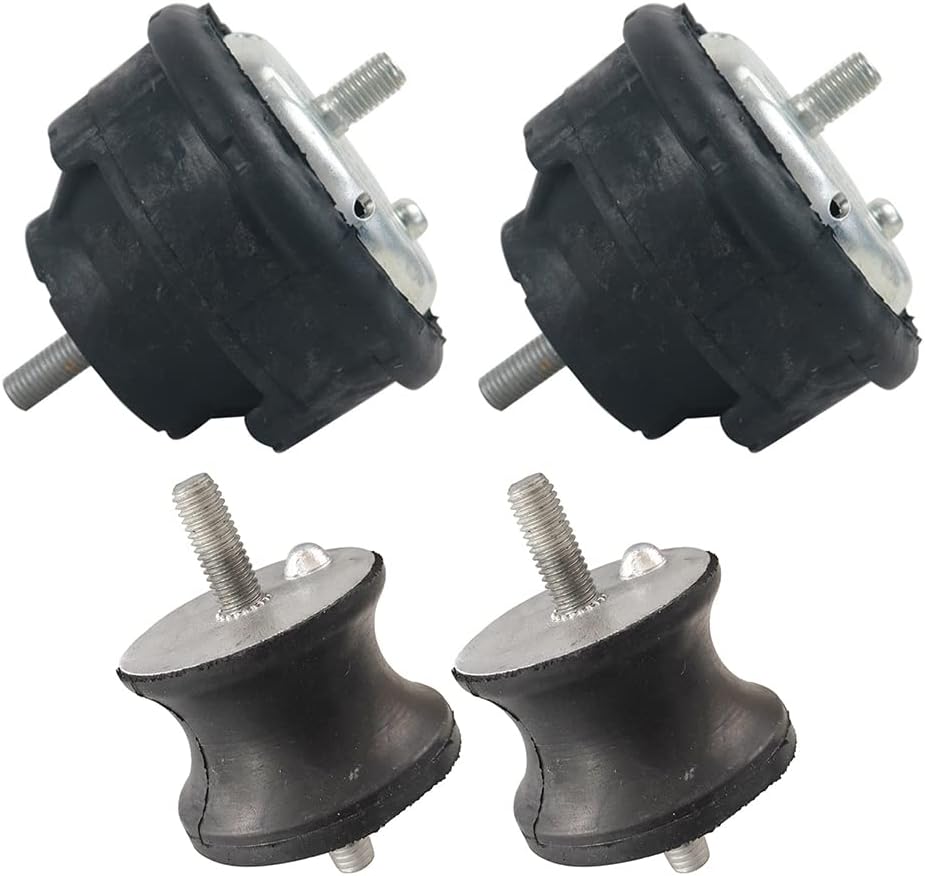 4PCS Engine Transmission Motor Mounts Set Kit for BMW 1997-2006 318i 320d 320i 325i 330i M3 Z3 Z4 2.2i 2.8i 3.0i 3.2 1990-1998 320i 323i 328i M3 2.2 2.8 3.0 3.2 OE: 22116779970 22116779971