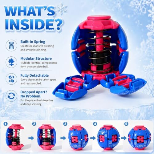 Helix Core Ball, Gioco Anti-Stress Rotante Ufficio Ghiaccio A10