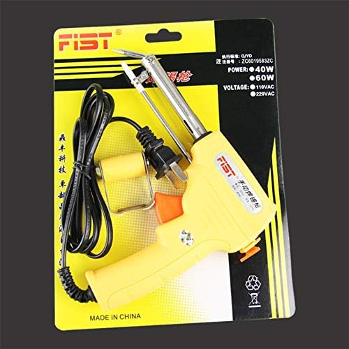 Soldering 60W Manual Tin Gun Suction Electric Welding Gun Tool Automatic Send Tin Soldering Iron Gun With 5 pcs Soldering Iron Tips - (Power: 110V, Color: Silver)