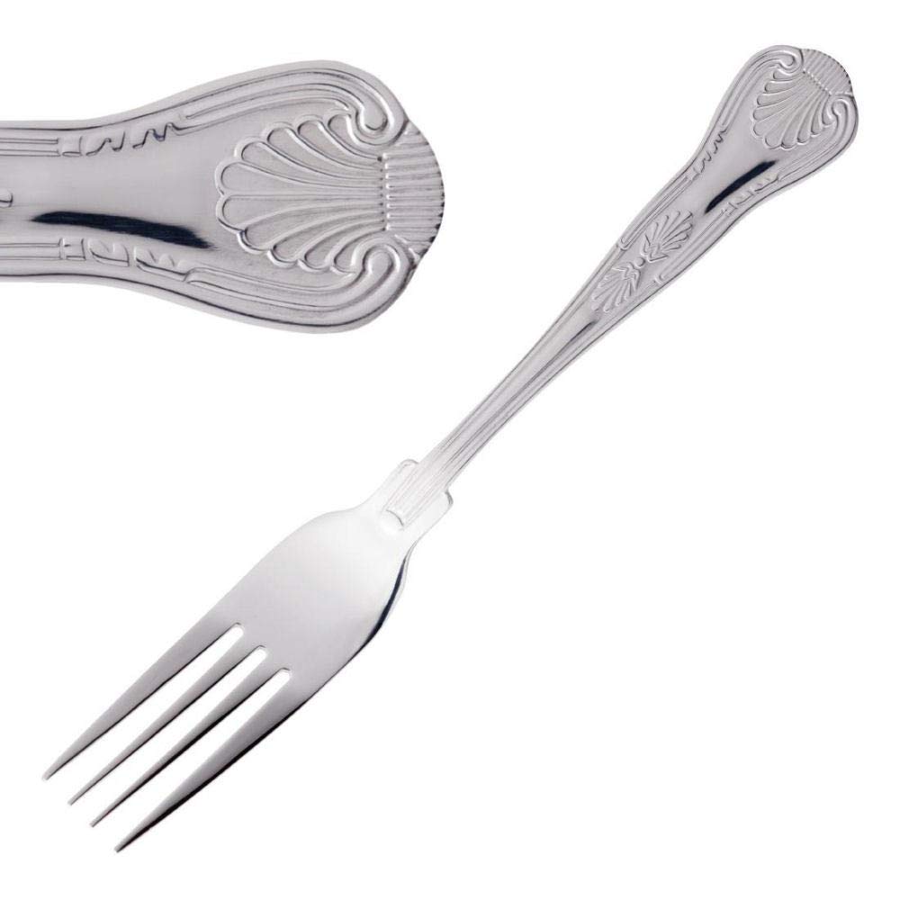 Teaspoons Table Spoon Fork Knives Soup Spoons Stainless Steel Cutlery (Kings Dessert Fork Pack of 12)