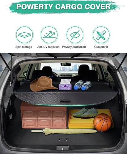 Cubierta de maletero para Subaru Outback 2015-2019 retráctil negra 3