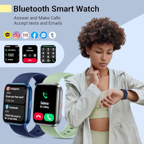 Image of Smartwatch for Women /Men, Compatible with Android & iPhone, 1.8'' Fitness Tracker Watch with Alexa, Call & Notification Alerts, Heart Rate & Sleep Monitor, 120 Sports Modes, Waterproof Smart Watch