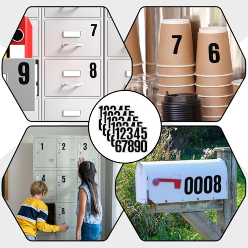 5 Blatt Zahlen Aufkleber, Schwarz Hausnummer Klebend, 0 bis 9 Reflektierende Vinyl Klebebuchstaben Wetterfest für Briefkasten, Postkasten, Hausnummern, Schilder, Mülltonnen