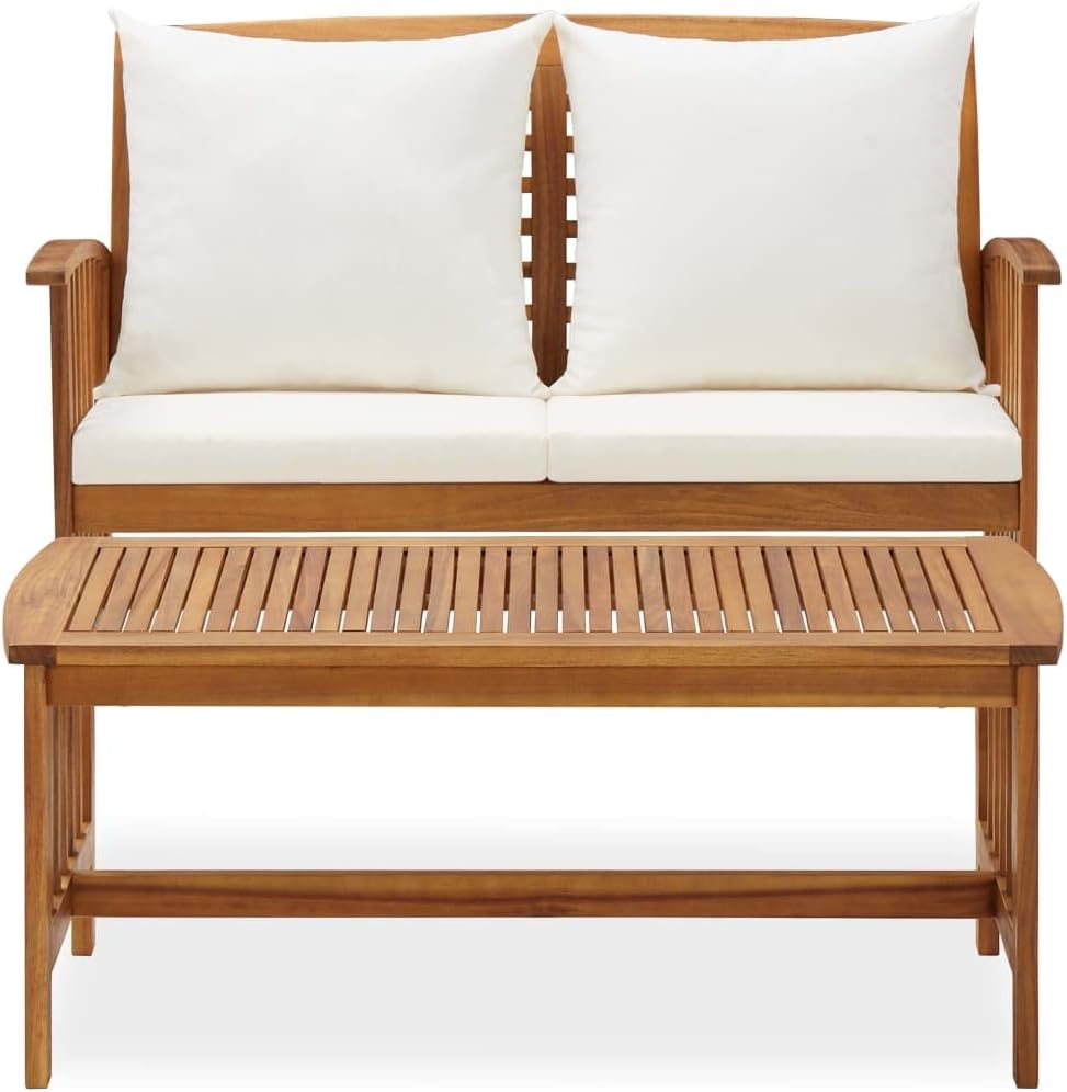 Sofa Patio Deals Balcony Furniture Patio decor2 Piece Patio Lounge Set with Cushions Solid Acacia WoodSuitable for Garden Patio, Living Room Bedroom