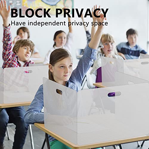 image for LARREEDE Privacy Shields 2 Pack Durable Easy Carry Plastic Desk Divide