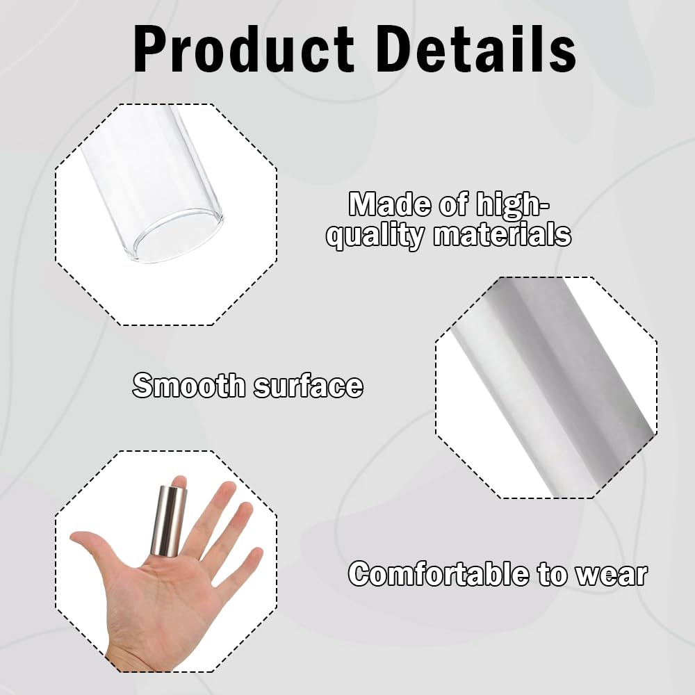 Glass Slide 2 Pieces Stainless Steel Slide Finger and Knuckle Slide Guitar Slide Guitar Slides for Electric Guitar,Guitar & Gear Accessories (6cm) - Image 4