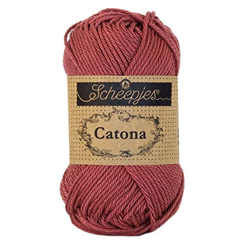 Scheepjes - Scheepjes Catona 396 Rose Wine Yarn - 1x25g, Red