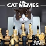 Wall Calendar 2026 Planner Calendar - Cat Memes Hangable Monthly Wall Calendar with Large Blocks for Organizing & Planning, Academic Schedule, Home, Office & family, Thick & Sturdy Paper (12"x24" Open)
