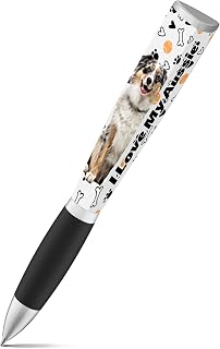 I Love My Dog Ballpoint Pen, 1 Pen, 3-Sided, Dog Birthday Cute Pens, Fun Pens Dog Lovers Gifts For Women & Dog Dad Cool Pens, Dog Mom Gifts - Cute School Supplies Dog Pens (Australian Shepherd Gift)