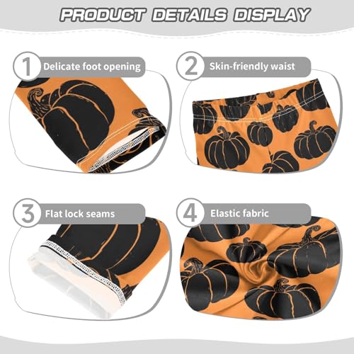 Black Pumpkin Silhouette Girls Leggings Soft Stretch Workout Yoga Dance Pants for Kids Casual Tights3