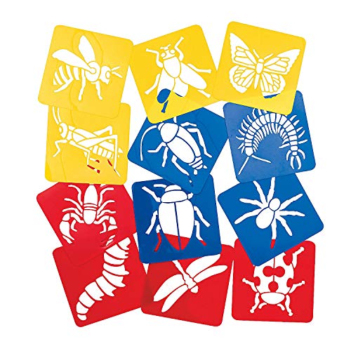Fun Express Big Bug Stencils - Educational & Creative Learning Activities for Kids - Crafting Art Projects School and Fun Learning at Home - Developing Fine Motor Skills and Imagination - 12 Pieces